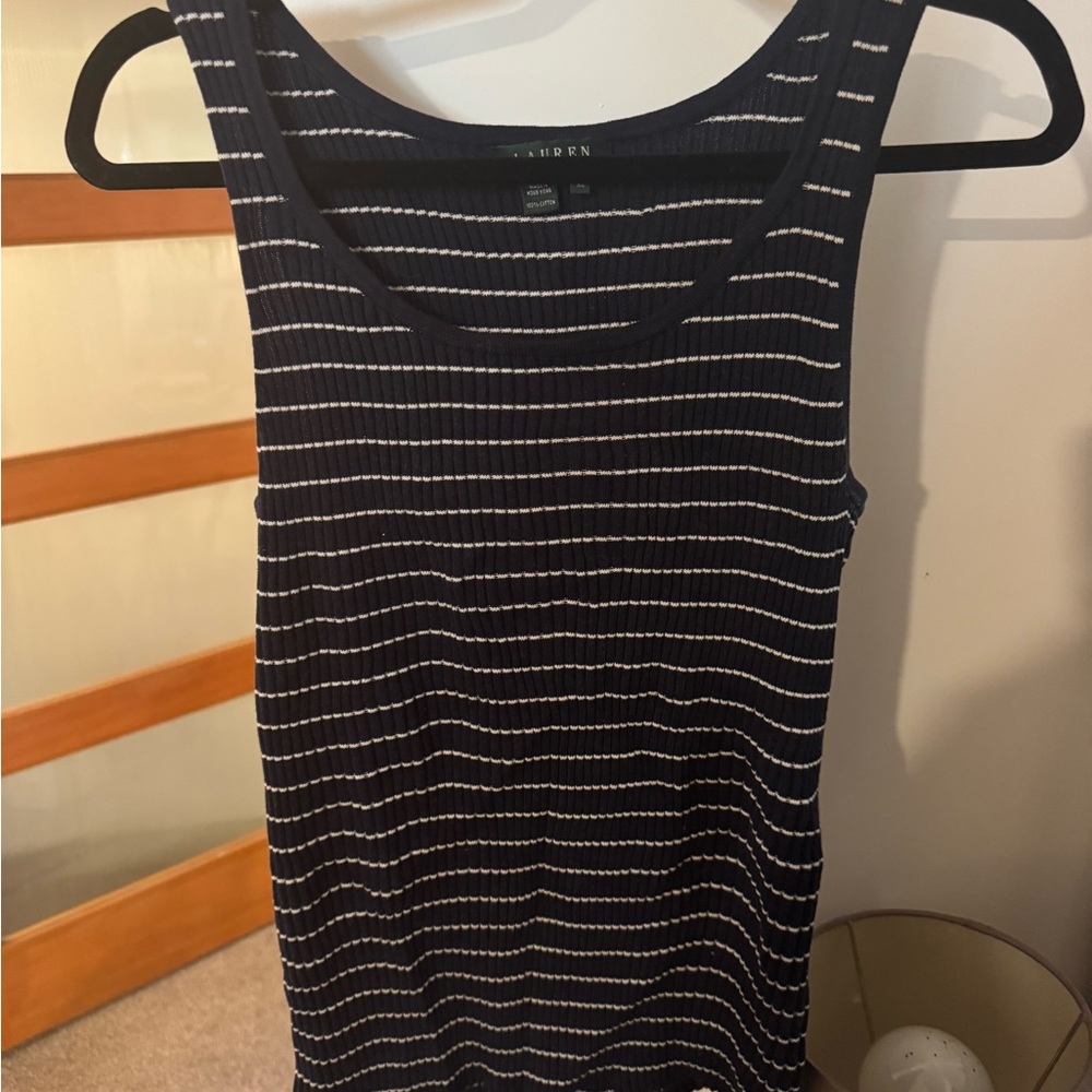 Ralph Lauren Navy and White Striped Top